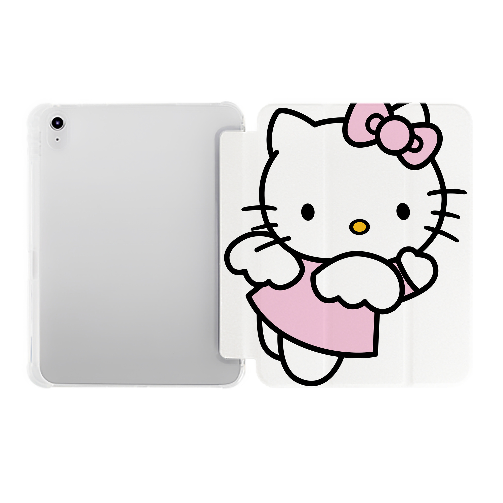 （画像用） Hello Kitty ハローキティ IPad ケース ペン収納付き 三つ折りスタンド PUレザー×シリコン 対応機種9.5/10.5/10.9インチ